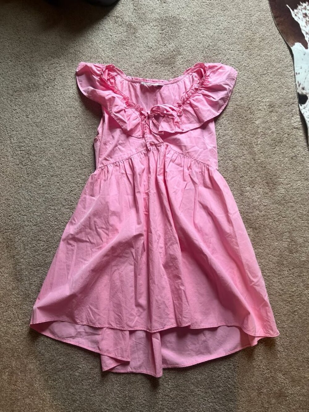NWOT Zara Pink Ruffle Mini Dress Size Small